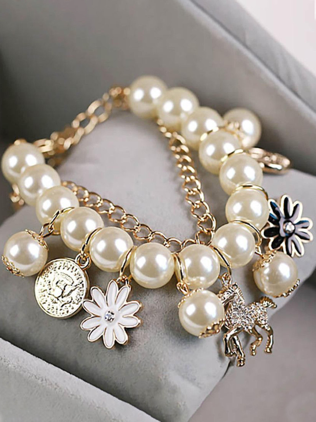 YouBella Jewellery Gold Plated Charm Bracelet for Girls and Women (Style 5)